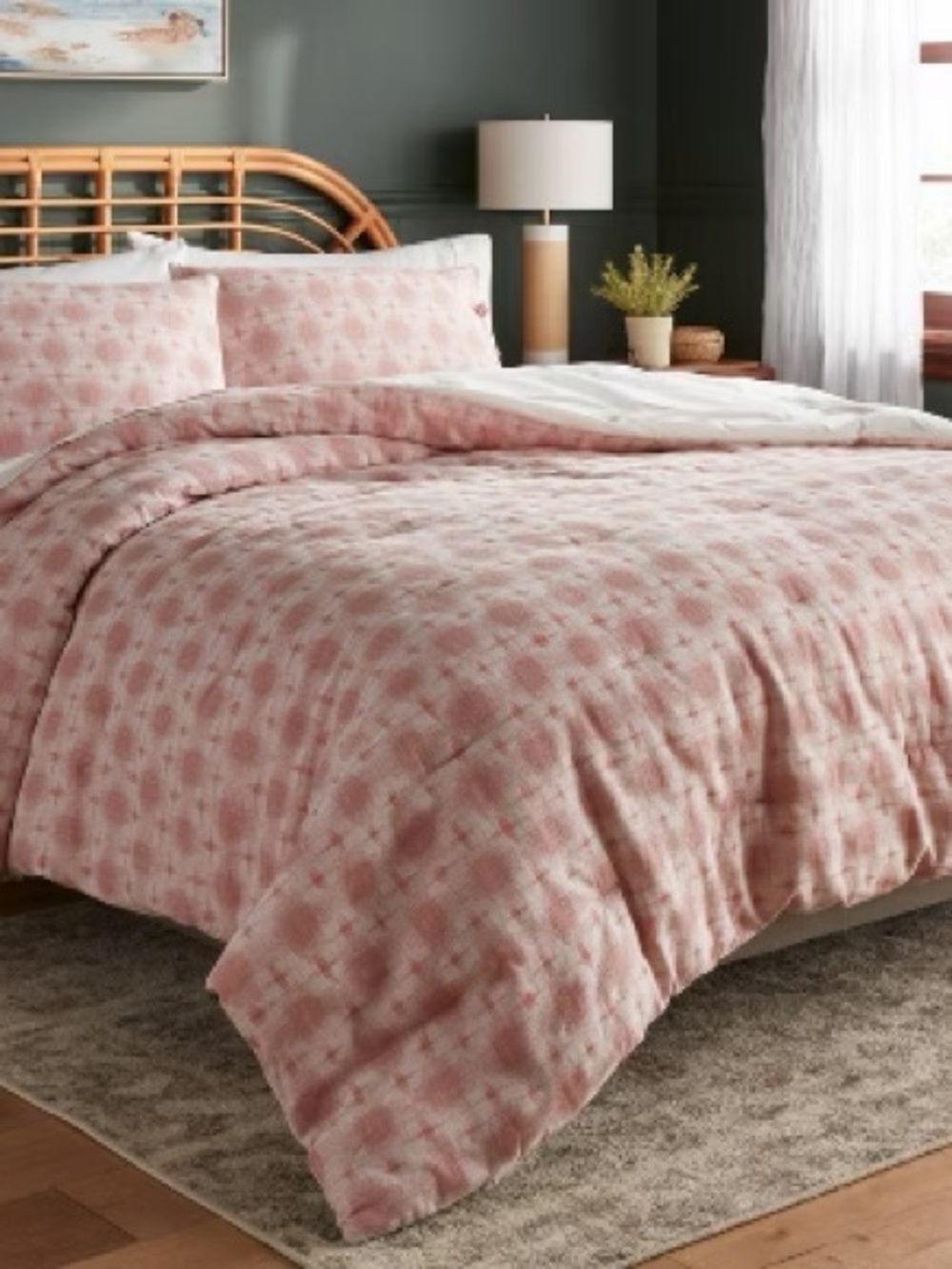Threshold Blush Pink Floral Quilt Comforter Set